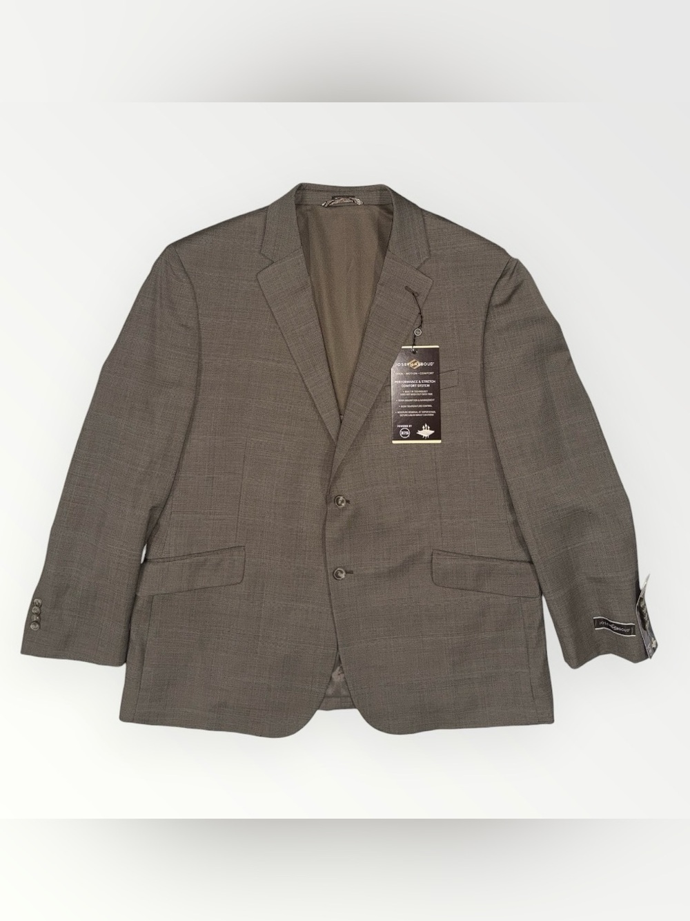 NWT Joseph Abboud Wool Stretch Blazer 48R Brown Performance Jacket